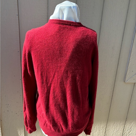 Men's XL Grant Thomas two no ply cashmere 100% Cashmere Red Thick Sweater - Picture 3 of 10